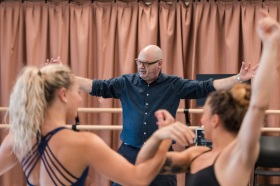 'Duck Pond' rehearsal, Yaron Lifschitz and cast. Photo: Jade Ferguson.